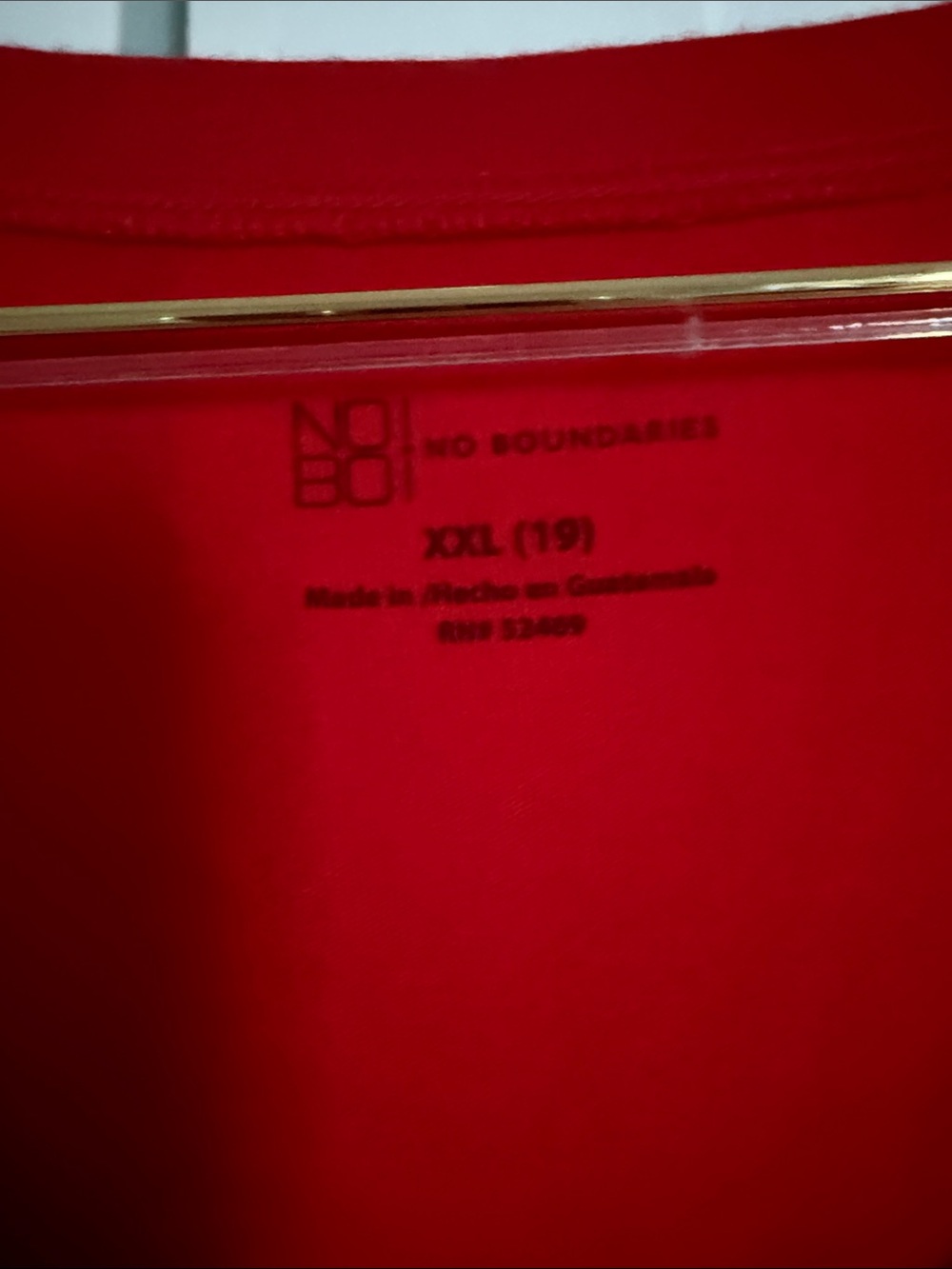 Women’s XXL No Boundaries Red Crew Neck Long Sleeve Tee - Picture 2 of 3
